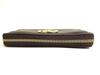 Authentic GUCCI GG Dark Brown Leather Round Zip Wallet #a735  Refurbished