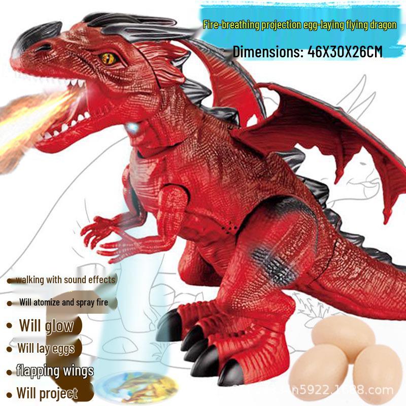 

Electric Walking, Egg-Laying, Fire-Breathing T-Rex Toy with Sound & Projection Effects