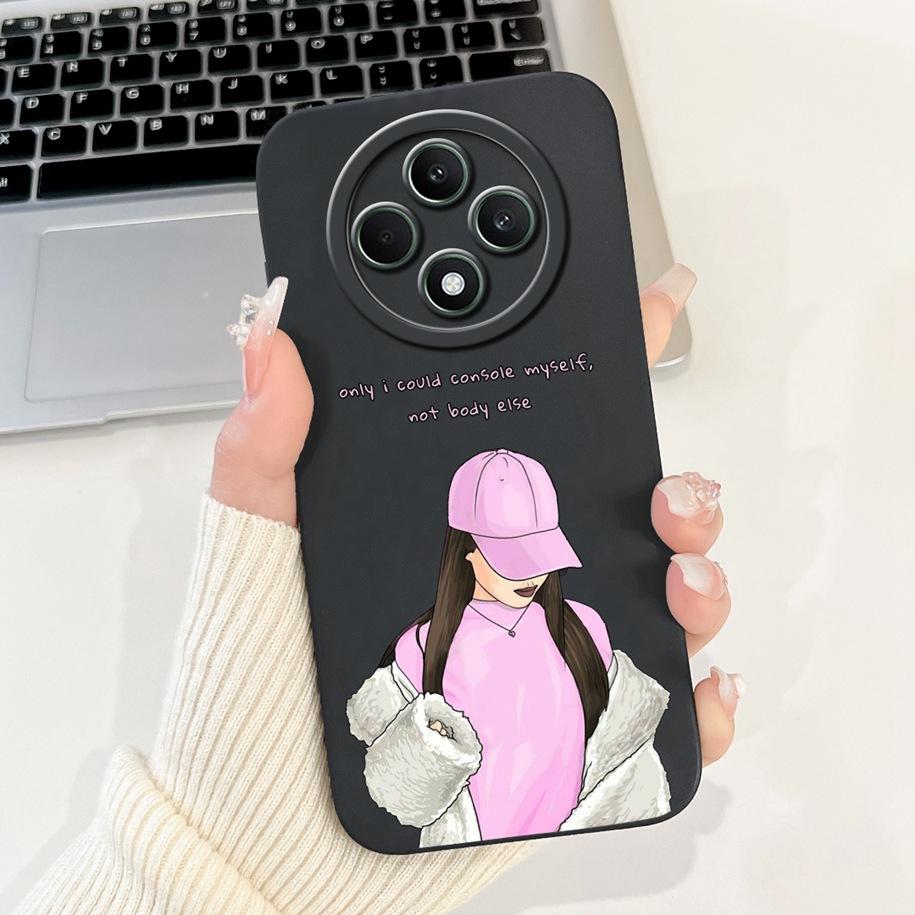 For OPPO Reno 12F 5G Case 2024 Fashion Pretty Girls Soft Liquid Silicone Shockproof Cover For OPPO Reno12 F 4G Reno 12 FS Bumper