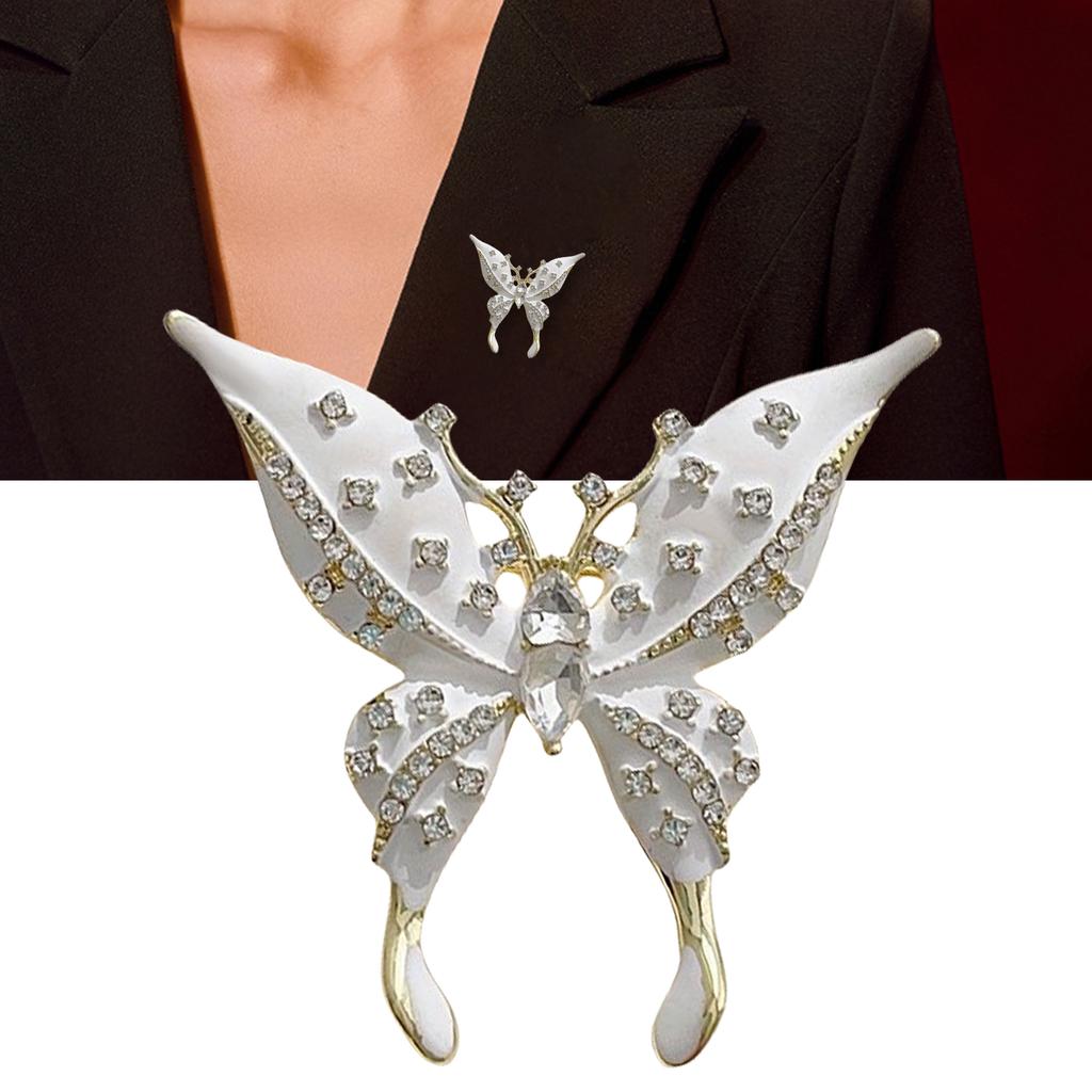 Delicate White Butterfly Brooches Butterfly Pin Stylish Women Brooch Wedding Celebration Pin for Daily and Party Wear