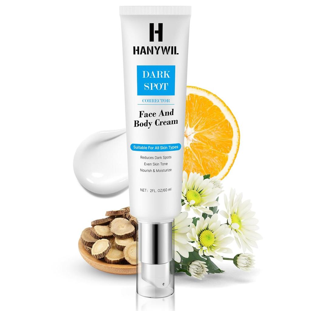 HANYWIL Dark Spot Corrector Cream for Hyperpigmentation,Brightening Serum for Face & Body,Rapid Fade Treatment for Sun Spots, Age Spots &