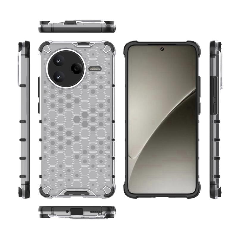 Shockproof Transparent Case For Xiaomi Poco F7 Pro Honeycomb Armor Back Case For Poco F7 Pro Case Cover For Poco F7 Pro F7 Ultra