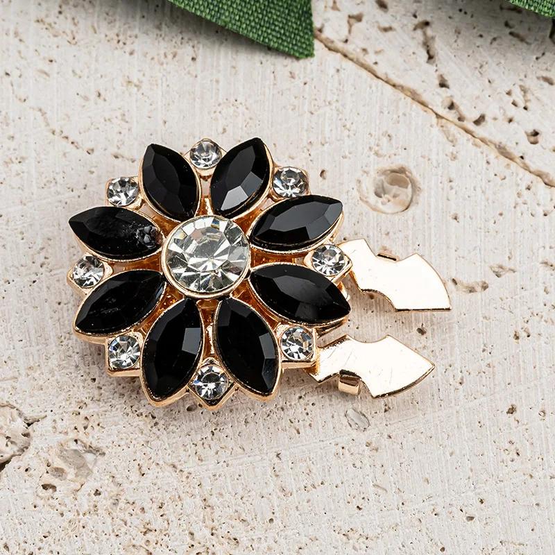 10pcs Crystal Pearl Button Covers Detachable Clip-On Shirt Coat Decorative Buttons Sewing Button for DIY Blouses Clothing