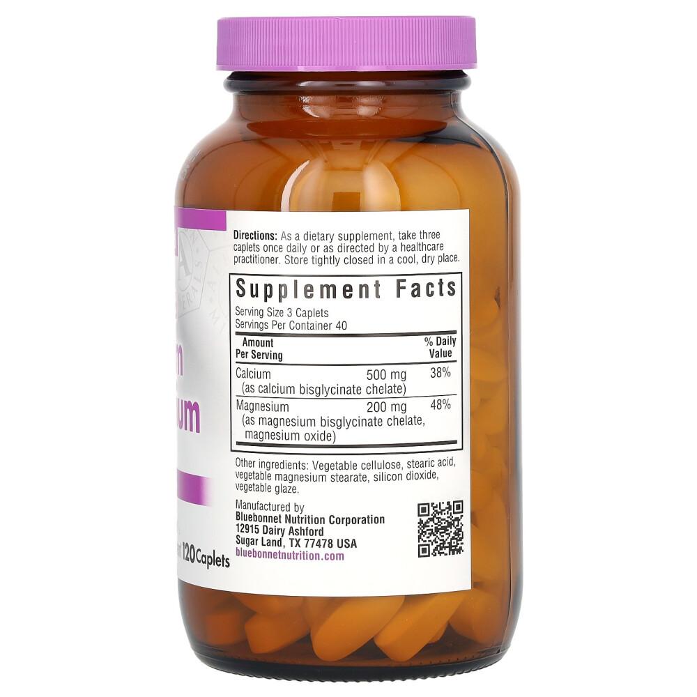 Bluebonnet Nutrition Chelated Calcium Magnesium Caplets, 120 Tablets