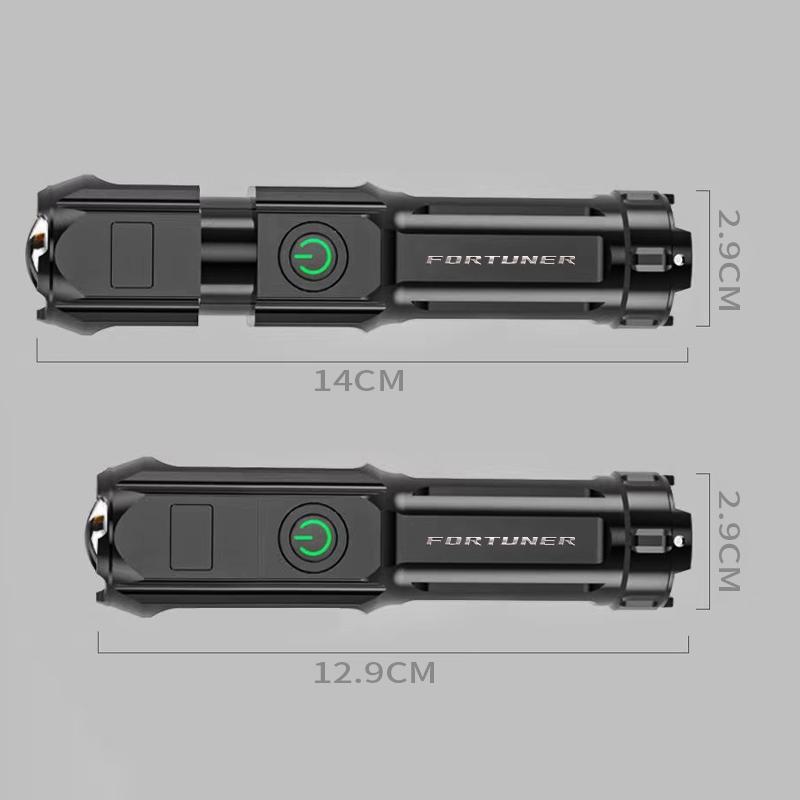 AUQ3 for Toyota Fortuner Flashlight Strong Light Rechargeable Household Outdoor Portable Led Night Flashlight Accessories Car Styling
