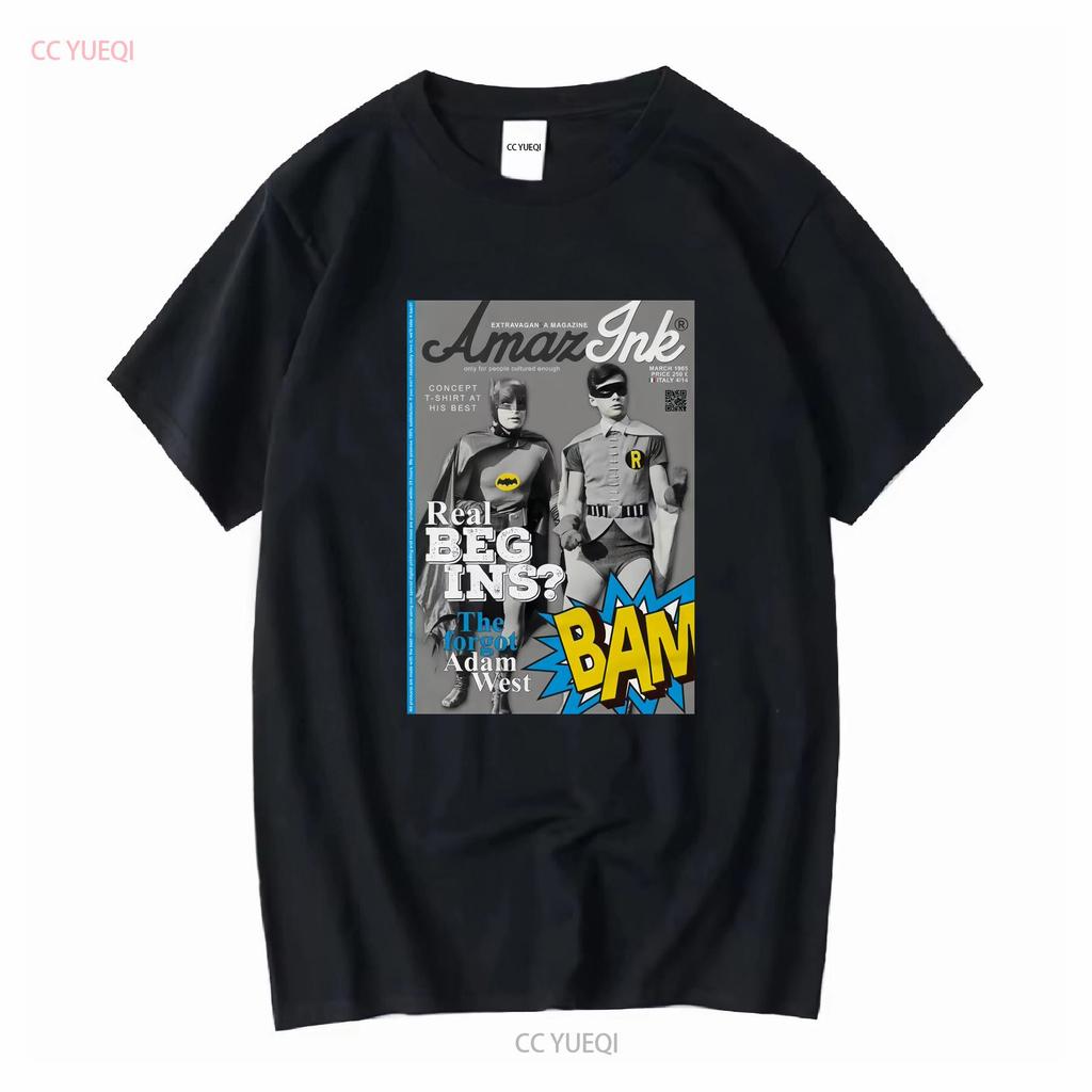 T Shirt Véritable Begins Robin Chauve Souris Adam West Gotham long or short sleeves vintage Washed Casual Slightly Soft