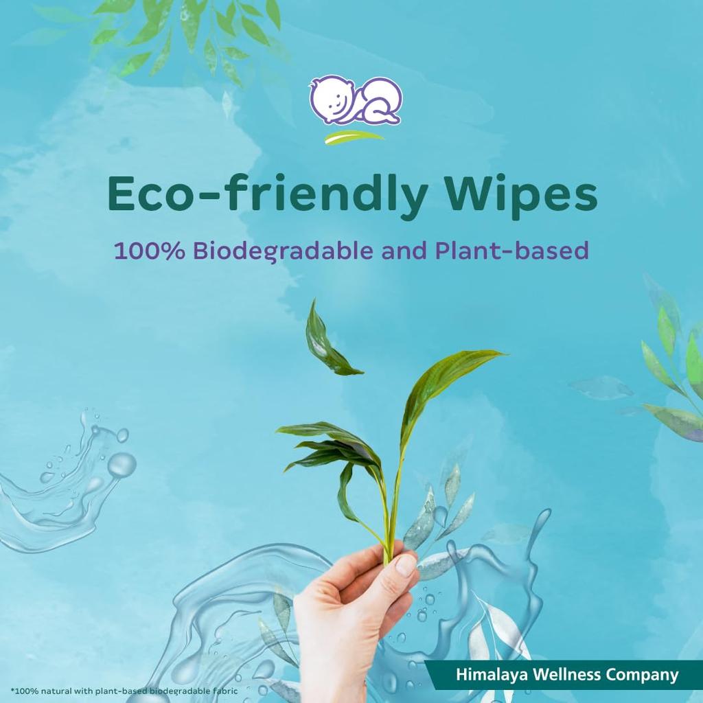 Himalaya Nature Touch Water Baby Wipes 72 Count Pack of 2 Sensitive Skin Biodegradable