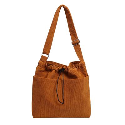 Retro Large-capacity Shoulder Bag, Foreign Corduroy Cloth Bag New Japanese and Korean Casual Simple Messenger Bag Women's Bag