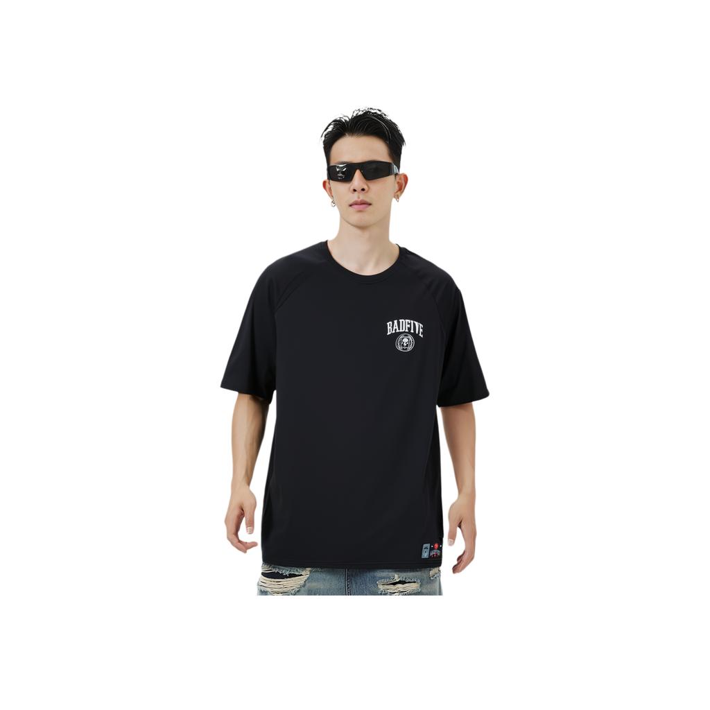 LiNing Reflective Series Letter Print Quick-Dry Pullover T-Shirt Men Tops Black ATST549-3