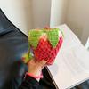 Cute Strawberry Woven Bag Mini Fruit Deign Crossbody Bags for Women Handmade Knitting Handbags Girls Crochet Drawstring Bag
