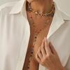 Salircon 2Pcs/set Bohemian Colourful Crystal Chain Necklace for Women Trendy Shiny Rhinestone Clavicle Chain Y2K Jewelry Gifts