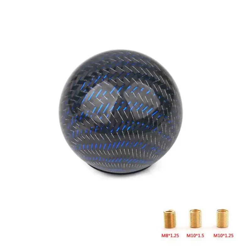 JDM Style Universal Oval/Sphere Carbon Fiber Manual Gear Shift Knob With 3 Adapter for Most Car Decorations Classic