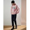 Bailuyu Damen Cartoon Bestickter Fleece Hoodie