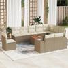 VidaXL Garden Lounge Set 11 Pcs with Beige Cushions Wicker 3225498