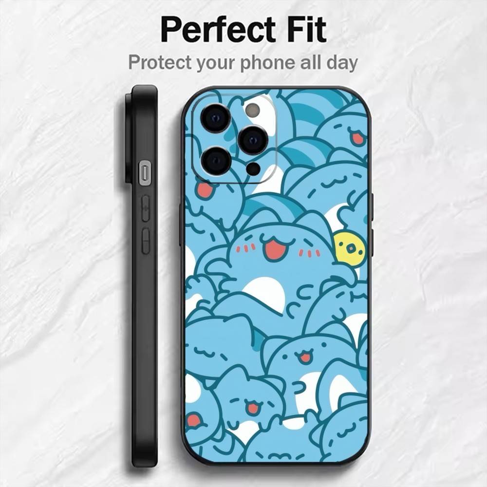 Cute B-Bugcat CapooS Phone Case For iPhone17,16,15,14,13,12 Plus,Max Soft Silicone Black Cover
