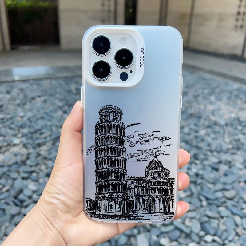 World Famous Historical Landmark Building Phone Case for Iphone 15 14 Plus Pro MAX 11 12 13 Mini Pro Max Shockproof Laser Covers