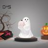 1/2Pcs Halloween Ghost Statue Spooky Resin Ghost Pink Pumpkin Bat Figurine Cute Halloween Home Table Decoration for Indoor Outdoor