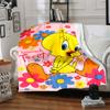 1pc Tweety Bird Blanket Lightweight Flannel Throw For Sofa, Bed, Travel, Camping, Livingroom, Office, Couch, Chair, And Bed