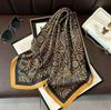 New silk scarf women's fashion versatile sense 70 square scarf neck protection scarf spring and autumn retro scarf tied bag