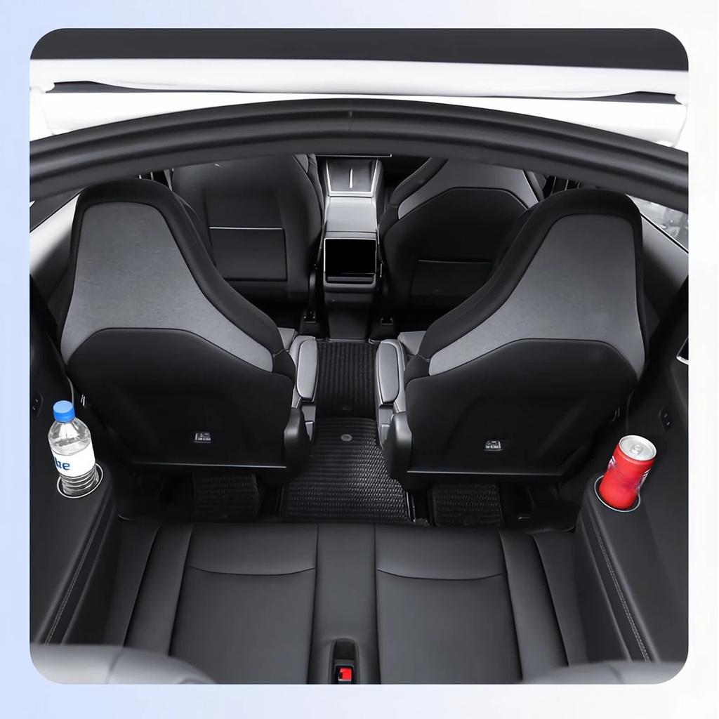 For Tesla New Model YL Launch 2026 2PCS 3rd Row Side Cup Holder Case Fits Silicone Bottle Pad Anti-scratch Interior Accessories