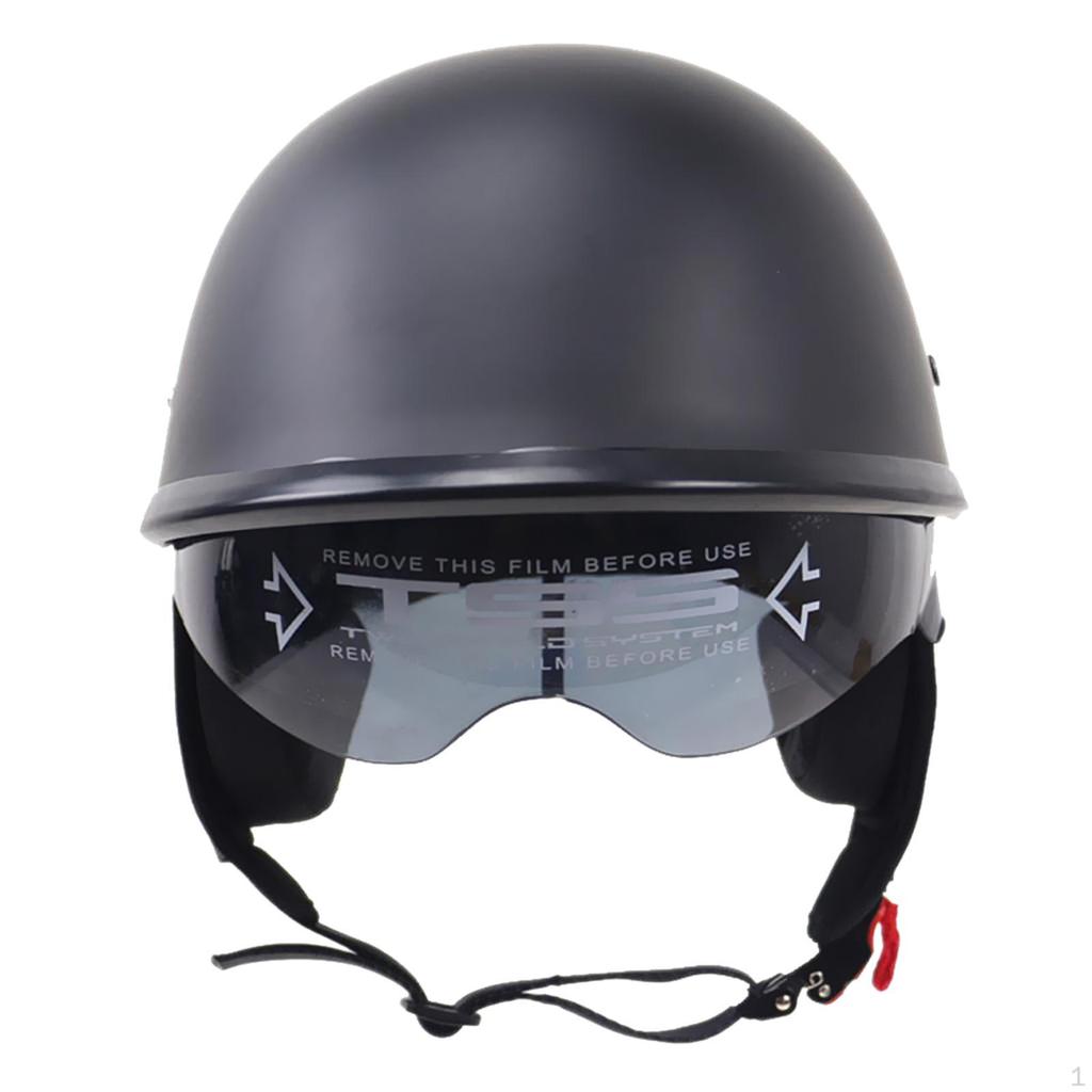 Skull Cap DOT Half Helmet with Drop Down Sun