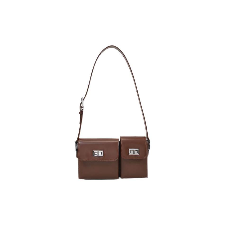 

New By Far Leather Portable Crossbody Bag, Shoulder Bag Women s Brown 22CRBABYBOTCWSMA 20.1*4.1*10.9CM