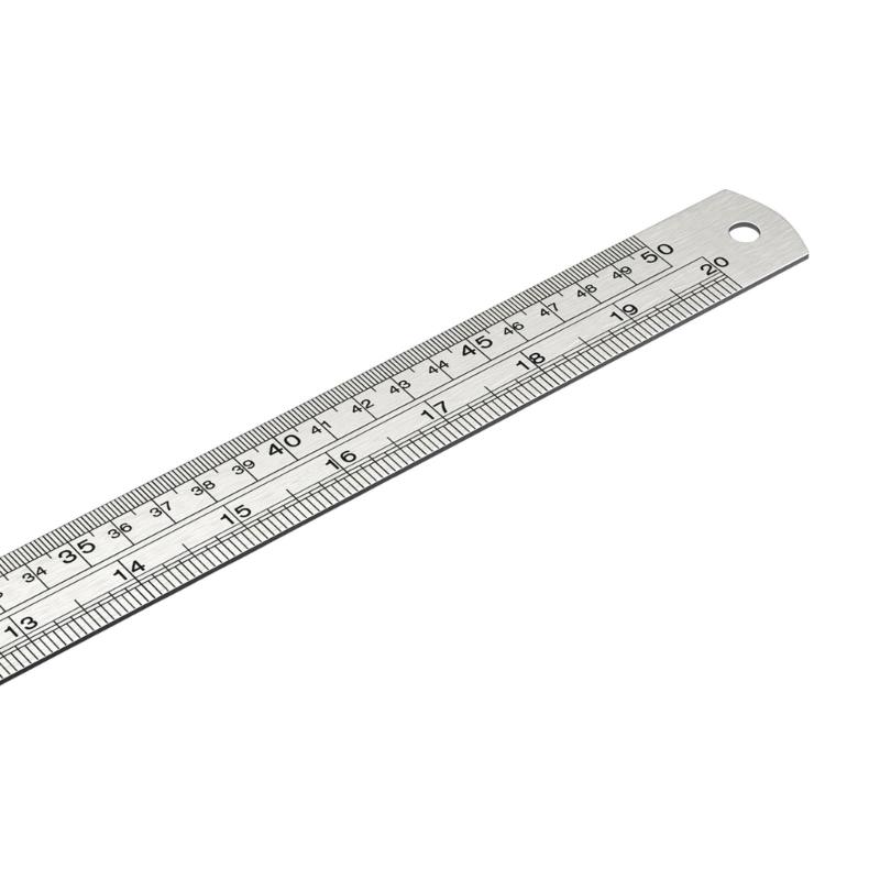 High Accuracy Steel Drawing Ruler with Double Scale System Metric Royal Etched Marks Easy To Use for Engineers
