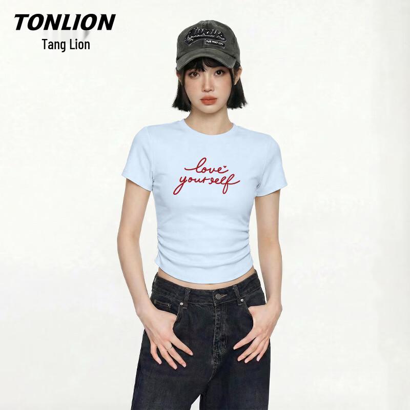 TonLion Women s Slim Fit Cotton Blend Short Sleeve T-Shirt Size 4