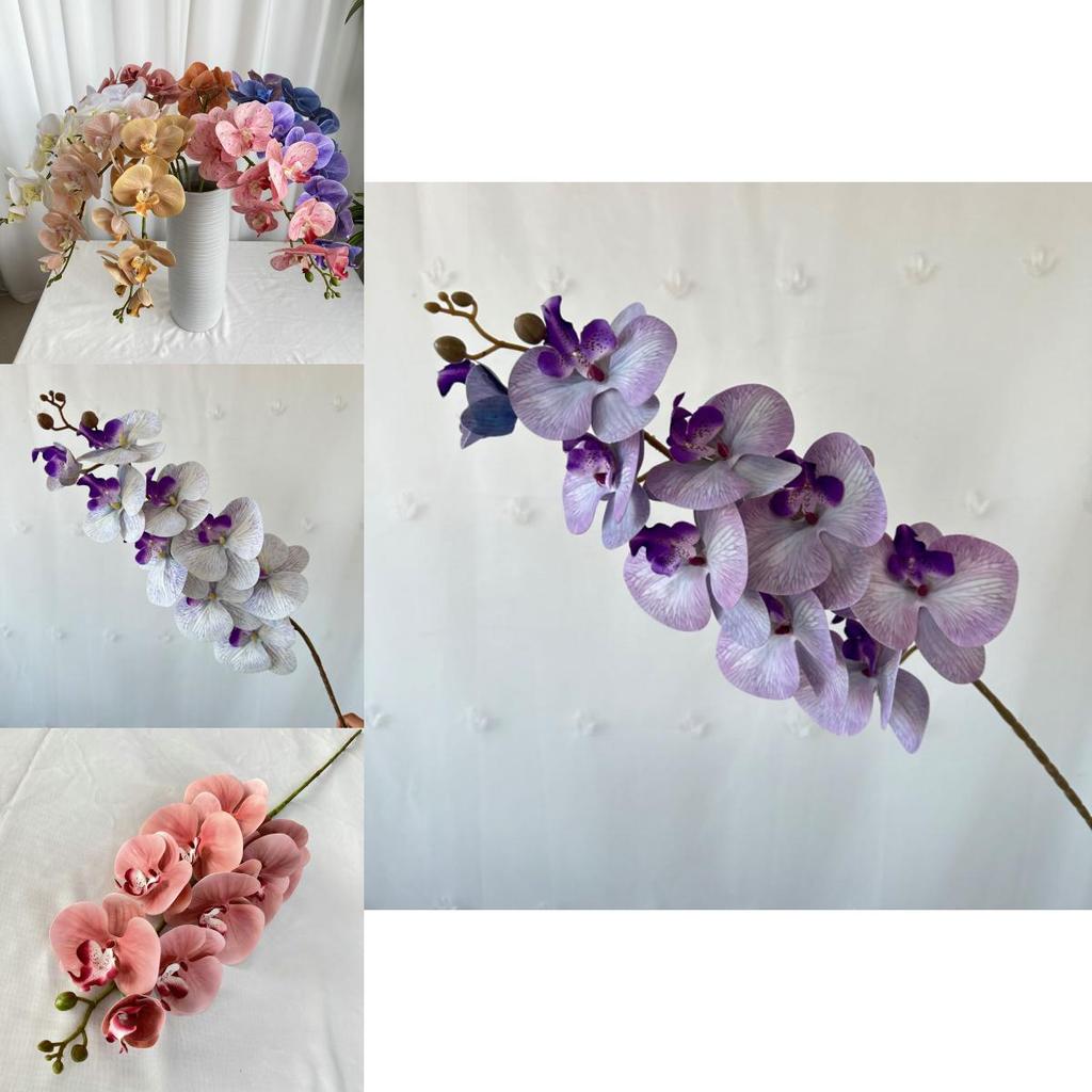 9 Head 3d Phalaenopsis Silk Flowers For Wedding Arrangement Home Hotel Decor