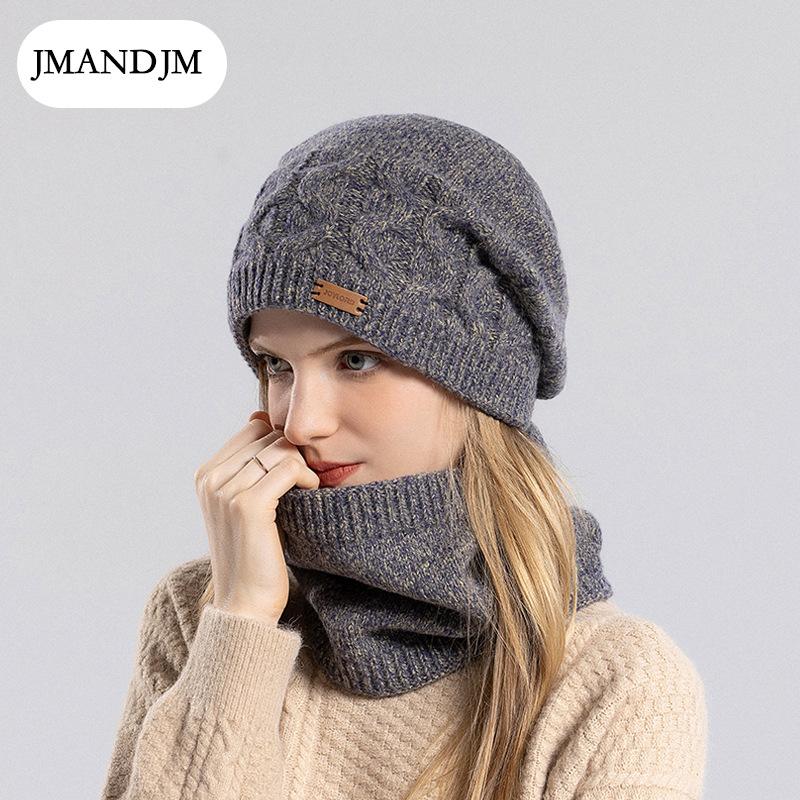 Зимняя шапка женская для верховой езды теплая защитная шапка из шерсти флисовый шарф — фото 12