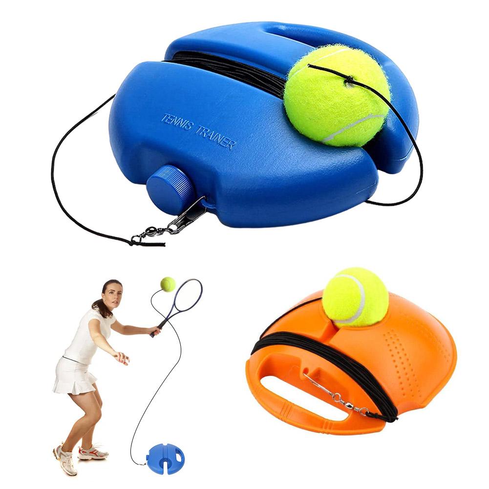 Solo Tennis Training Kit Rebound Ball with Long Elastic Rope Tennis Training Gear Non-slip Base for Adults/Kids/Beginners