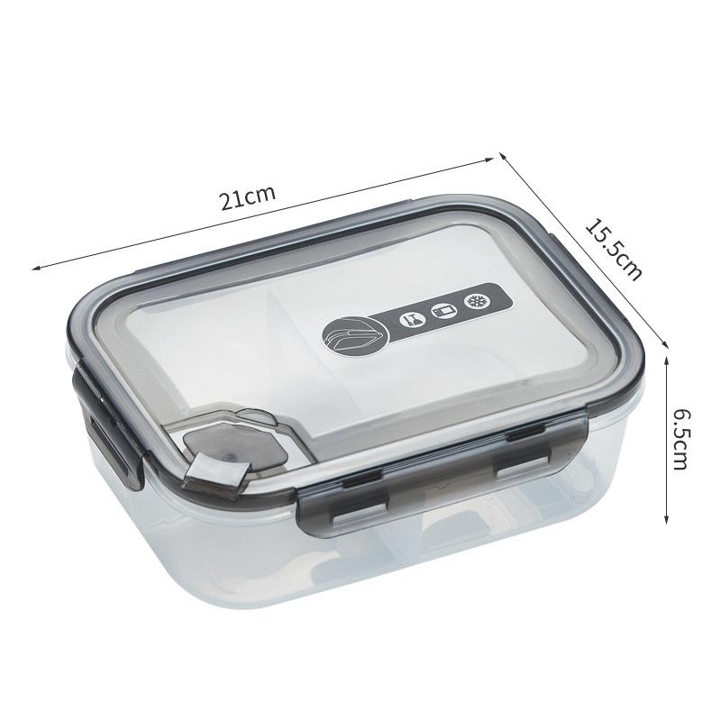 

Microwave-safe Plastic Food Storage Box Sealed Multi-compartment Bento Box Portable Student Lunch Box Lunch Box сірий