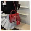Fashion Solid Color Simple Crocodile Letters Tassel Casual Atmosphere Shoulder Handbag Bag For Women