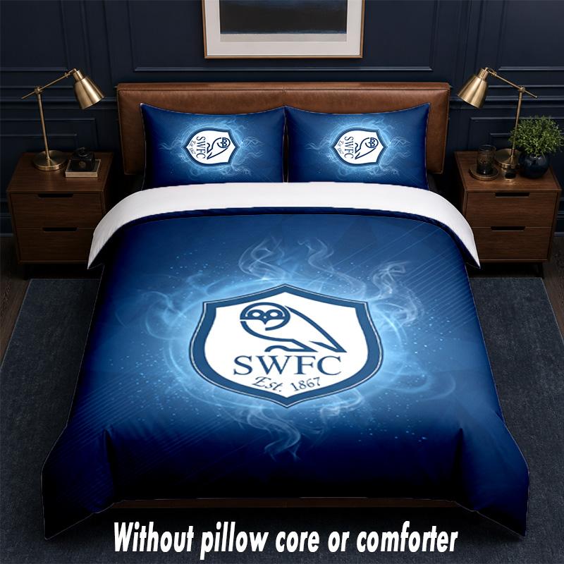 Sheffield Wednesday Design Bed Bedding Set 1 Duvet Cover + 2 Pillowcases Soft Breathable Household Bed Linens