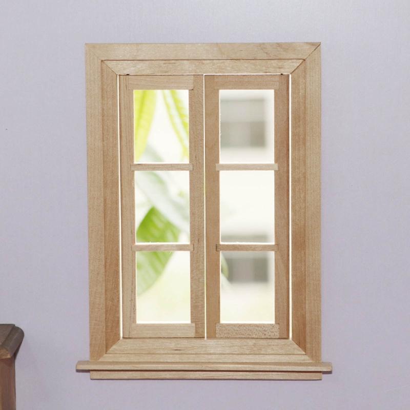 1: 12 Dollhouse Mini Door and Window Plain Wooden Material Model Accessories Can Be Painted and Colored