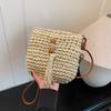 2025 New Summer Women's Woven Crochet Tote Bag Beach Vacation Shoulder Bag Lightweight Cotton Linen Boho Hollow Out Purse