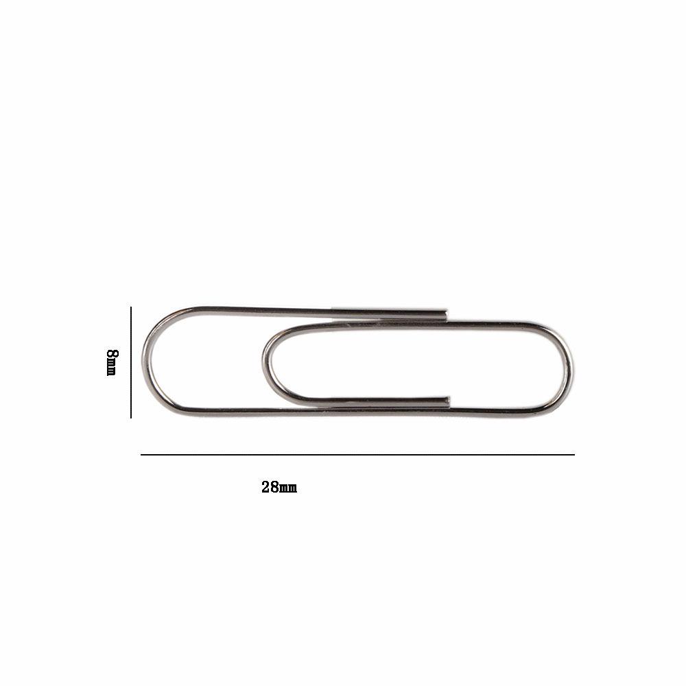 Nickel-Plated Silver Paper Clips, 28mm, Rust-Proof Binder Clips, Creative Office Bookmarks