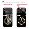 Creative Letter A Pattern Tempered Glass Phone Case Suitable for iPhone 17 16 15 14 13 12 11 Pro Max Plus Shockproof Back Cover
