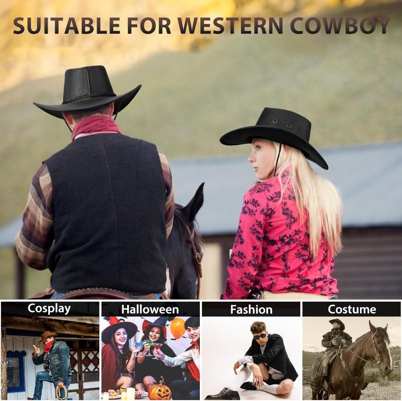 Western Cowboy Hat, Men's Ethnic Style, Retro Rider Woolen Top Hat, Holiday Party