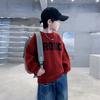 Boys Round Neck Knit Sweater Winter Loose Fit Kids Warm Pullover