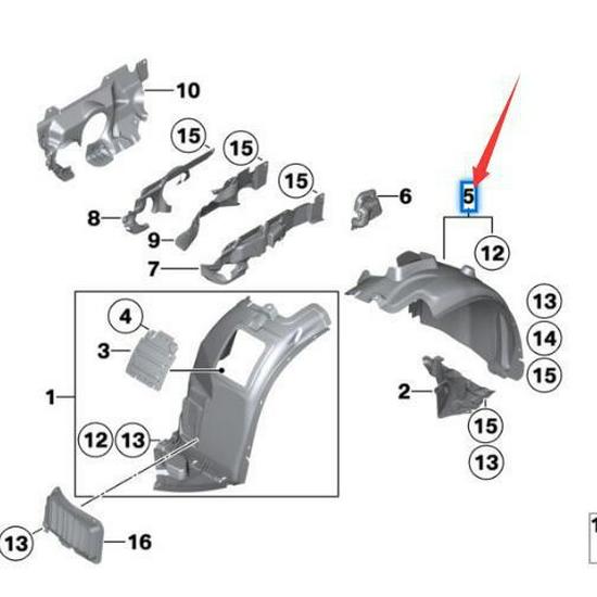 Front Wheel Arch Liner for BMW X1 E84 (51712990089, 51712990090)