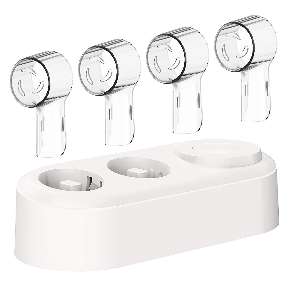Бездротова магнітна зарядна база та 4 захисні кришки для насадок, сумісні з електричними зубними щітками серії Oral B iO 7 8 9 10