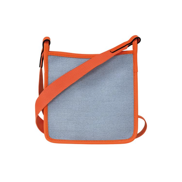 New LONGCHAMP Le Foulonné Canvas With Leather Shoulder Bag, Crossbody Bag Small Women's Blue & Orange 10138HBUH03