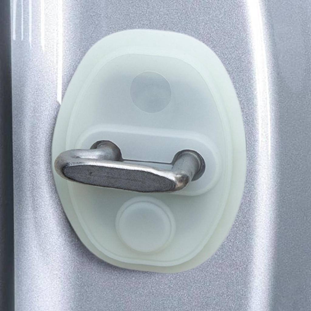 Car Silicone Door Latch Protective Cover Car Door Lock Protective Cover Luminous Shock Absorption Silicone Buffer Pad Anti