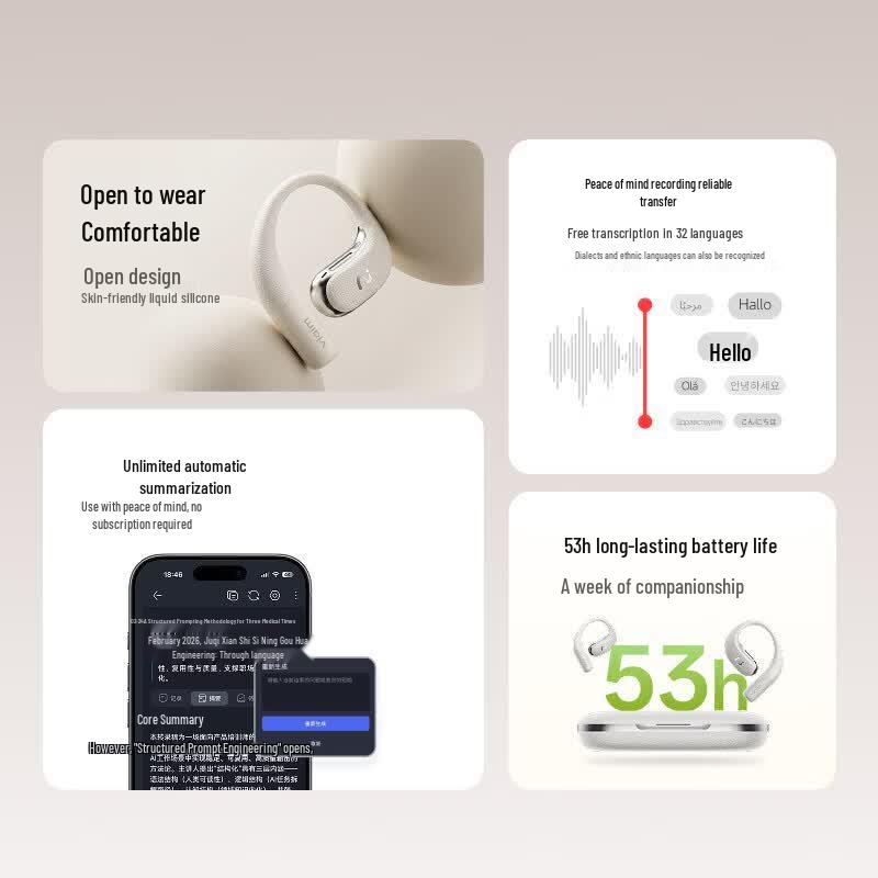 iFLYTEK Air2 AI Translation Open-Ear Bluetooth Earphones