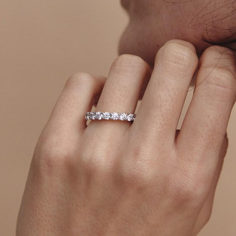 Hyeres-lor Essence Silver (W) Classic Tennis Ring 3.0mm White HL4R42411W9