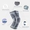 Gestrickte Kniekompressionsbandage mit seitlichen Stabilisatoren Patella-Polster Damen Herren Meniskusriss Verletzung Regeneration Gelenkschmerzen Laufen Sport Kniebandage