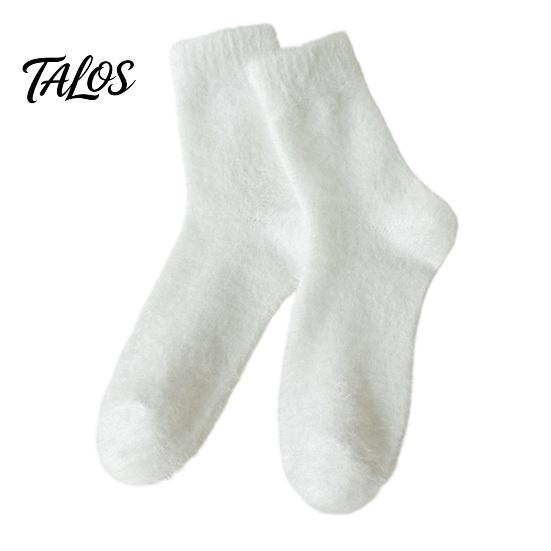 Isolierte Thermosocken für Damen, Verdickte Imitation Nerz Samtsocken, Weiche Plüschsocken, Winter Nichtrutschende Strumpfwaren Warm Einfarbig Gemütlich