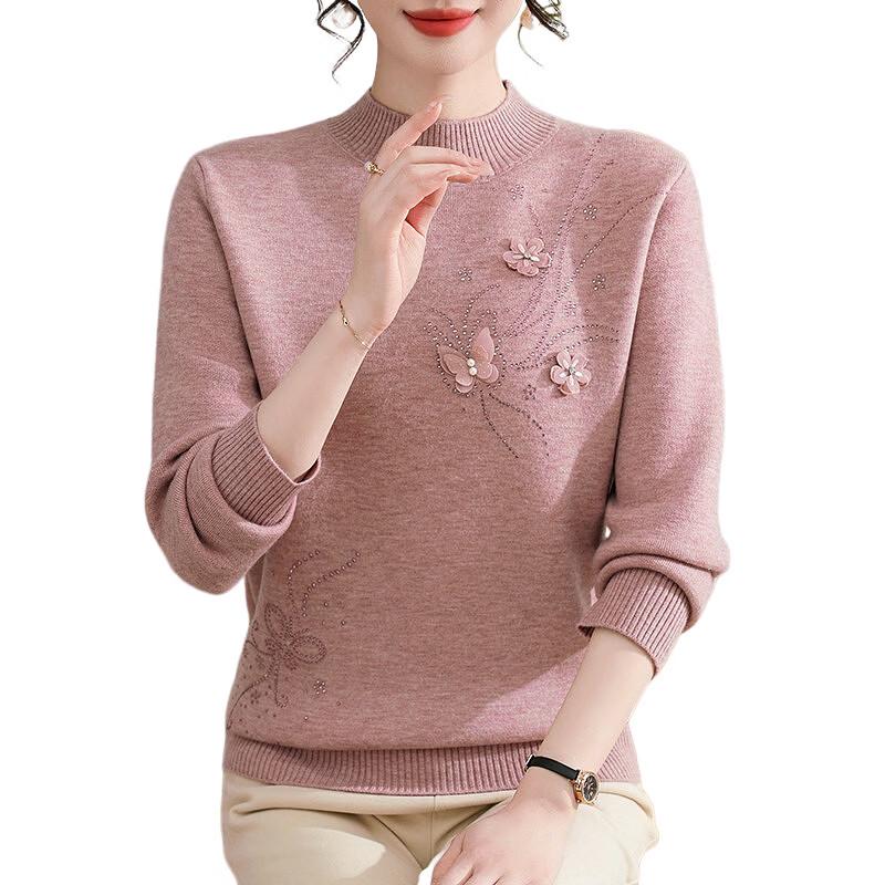 Langsha Women's Thermal Fleece-Lined Knit Pullover
