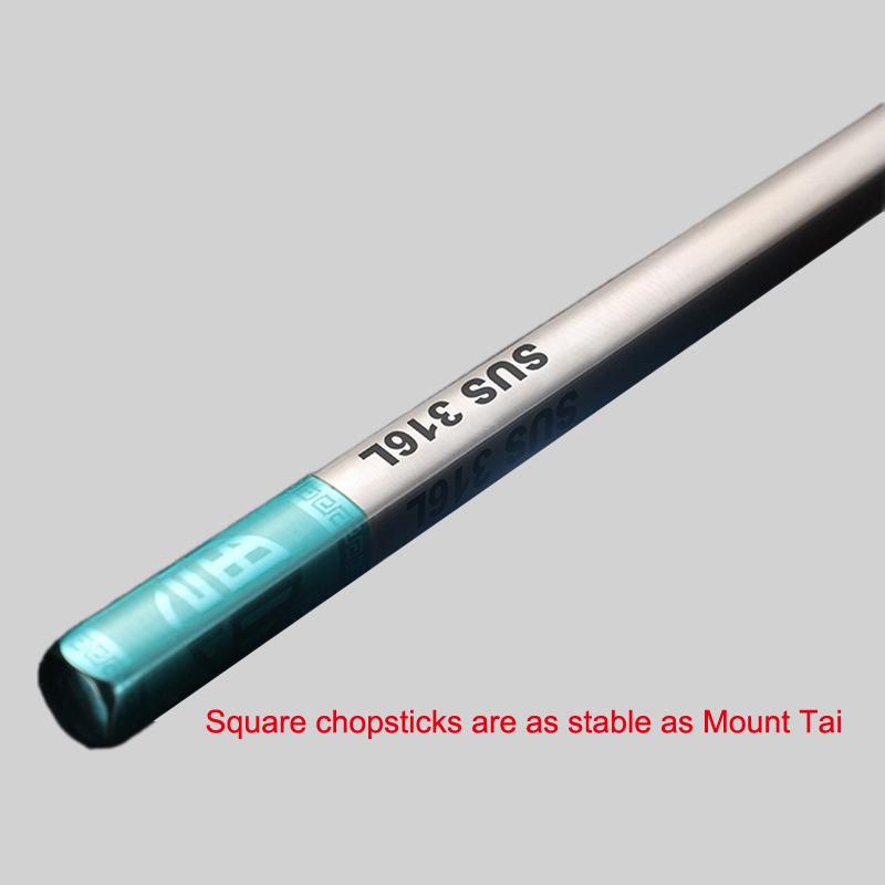 1 Pair Chinese Chopsticks 304/316Stainless Steel Non-Slip Sushi Chopstick Korean Japanese Food Metal Sticks Kitchen Tableware
